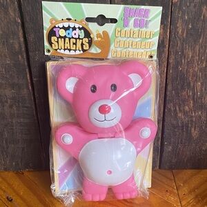 NIP Pink Bear Snack Container